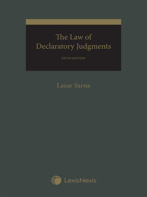 cover image of The Law of Declaratory Judgments